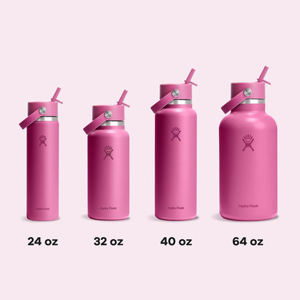 Hydro Flask 24 Oz Wide Flex Straw Cap Bottle - Insulated Stainless Steel - Wide Straw Lid, Non Spill, Leakproof in Reef