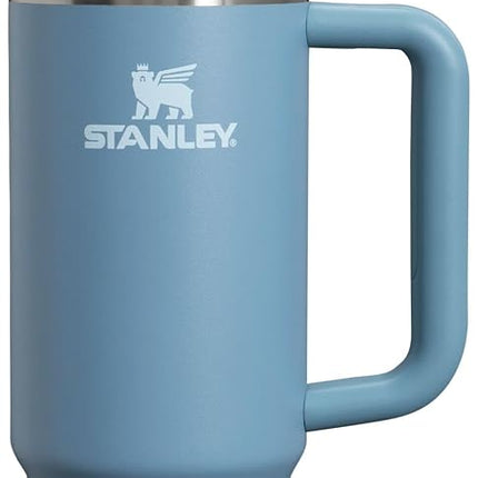 Vaso térmico STANLEY Quencher H2.0 con asa y popote, 30 oz | Tapa Flowstate de 3 posiciones | Compatible con portavasos para viajes | Vaso de acero inoxidable con aislamiento | Sin BPA | Índigo