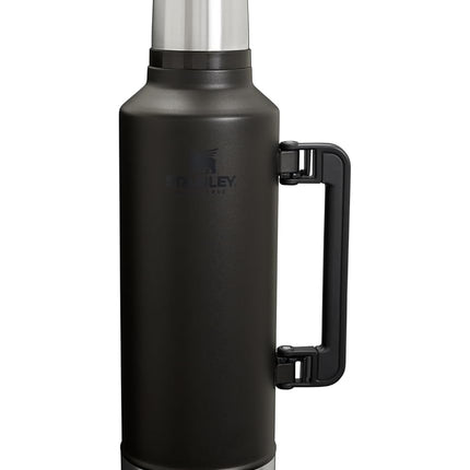 Stanley Classic Legendary Vacuum Bottle 2.5 qt | Wide Mouth with Leakproof Cup Lid | Keep Drinks Hot or Cold | Packable for Travel | Insulated Stainless Steel Thermal Bottle | BPA-Free | Black 2.0