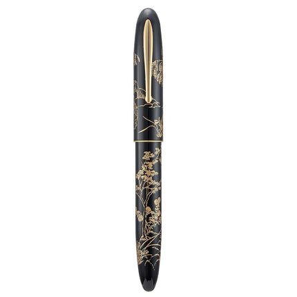 HONG DIAN N23 Black Rabbit Fountain Pen, Iridium Extra Fine Nib Gold Trim, New Year Lucky Rabbit Carving Design, Smooth Writing Pen with Converter and Metal Pen Box Set