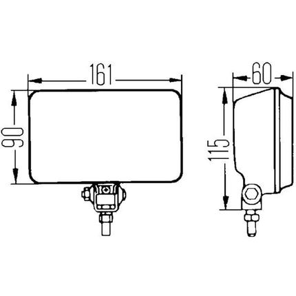 HELLA 1NB 005 860-221 Halogen-Front Fog Light - Comet 450-12V - rectangular - mounting - Yellow diffusing lens - Lens Colour: Yellow - right/left