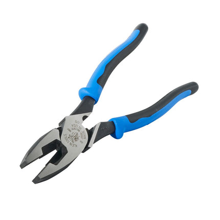 Side Cutter Linemans Pliers with Tape Pulling and Wire Crimping, High Leverage, 9-Inch Klein Tools J2000-9NECRTP