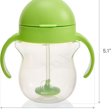 Munchkin Click Lock Weighted Straw Cup, 7 Ounce, Blue/Green, Pack of 2