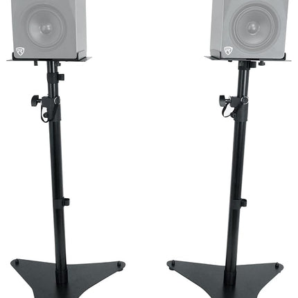 Rockville RVSM5 Pair Studio Monitor Bookshelf Speaker Stands w/Adjustable Height Black