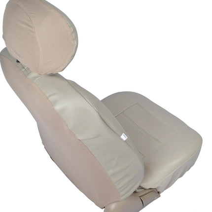 Motor Trend SC-4930-BG Beige PU Leather Seat Covers for Car and SUV Front Pair Set of 2-Leatherette Grade