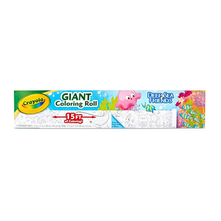 CRAYOLA Giant Coloring Roll, 15 Perforated Ocean Coloring Pages, Gift for Kids, Ages 3, 4, 5, 6
