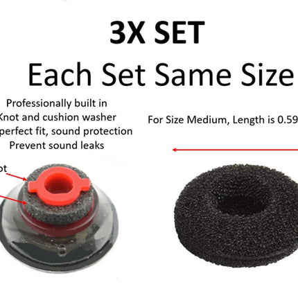 3 Almohadillas de Repuesto Ultra Cómodas para Auriculares, Puntas de Silicona, Kits de Almohadillas de Espuma, Cojín para Auriculares Bluetooth Plantronics Voyager 5200 5220 5210 (Mediana M)