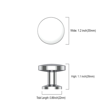 Asidrama 10pcs Polished Chrome Cabinet Knobs, Zinc Material, for Kitchen Cabinets, Drawers, Dressers - 1.2inch Diameter, 28mm Height