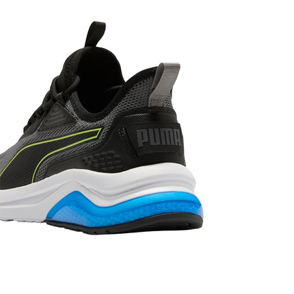 Puma Men's Amplifier Sneaker, Wide-Cool Dark Gray-Electric Lime-Puma Black-Puma Team Royal, 11 Wide