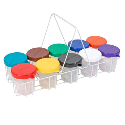 Colorations Air-Tight No-Mess Paint Cups for Kids Classroom and At Home Supplies for Young Artists (10 Pack)