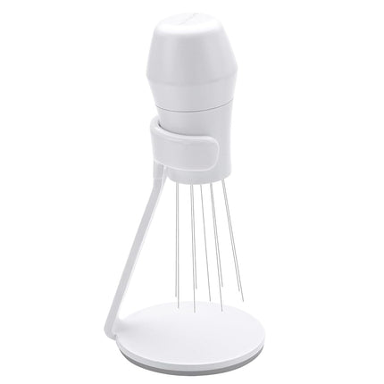 Normcore WDT Tool V3 - Espresso Distribution Tool with Stand - 9 Prong Needle Espresso Stirrer - 0.25mm / 0.3mm Thick Customized Needles - Built-in Magnet Handle with Stand - Non-Stick Coating White