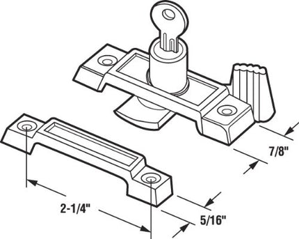 Prime-Line Products F 2583 Window Sash Lock, Keyed Cam Action, Universal, Black Diecast