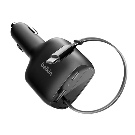 Belkin USB C Car Charger 75W w/ 30in Retractable U
