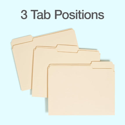 Oxford File Folders, 36 Pack, Letter Size (8.5" x 11"), 3 Tabs, Durable Manila Paper, for School, Office & Home Document Organization