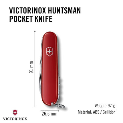 Victorinox Huntsman Swiss Army Pocket Tool - Red, 1371300