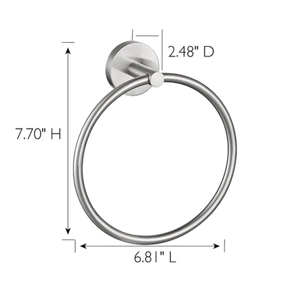 Design House 558353 Graz Modern Towel Ring for Bathroom Satin Nickel
