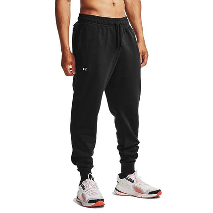 Under Armour Mens Ua Rival Fleece Joggers Sweatpants, Black / / White, L EU