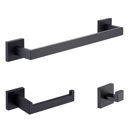 TASTOS 3-Piece Bathroom Hardware Set Matte Black W