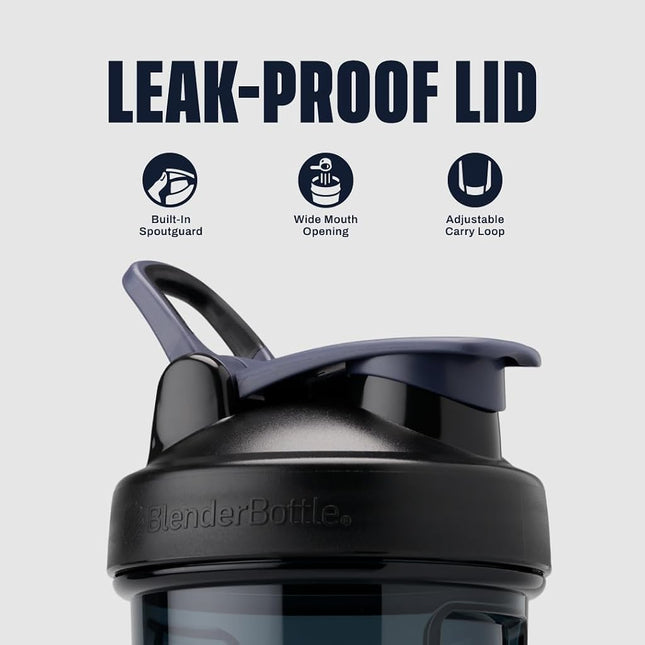 Blender Bottle Pro24 Tritan Protein shaker cup Diet shaker Water Bottle With Blender Ball 500ml - black