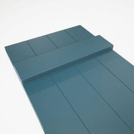 14"W x 39"H Lifetime Vinyl, Standard Four Board Joined, Board-n-Batten Shutters, w/Installation Shutter-Lok's & Matching Screws (Per Pair), Midnight Blue
