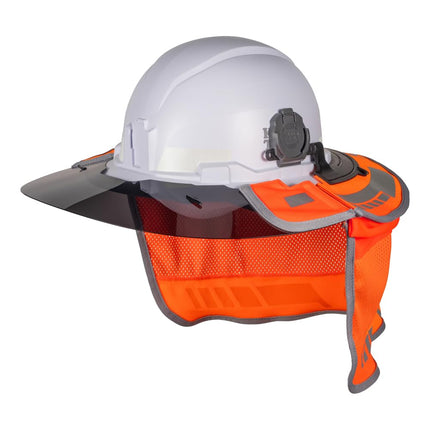 Klein Tools 03011 Hybrid Wide Brim Sombrero Sun Hat for Men with Neck Flap, Hi-Visibility 1200D Fabric, and Universal Hard Hat Clips