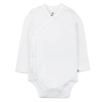 HonestBaby Paquete de 3 bodys de manga larga con broches laterales estilo kimono de algodón orgánico para bebés, niños y niñas, unisex, color azul Compass, de 3 a 6 meses