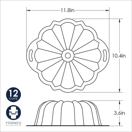 Nordic Ware ProForm Bundt, 12 Cup, Gray