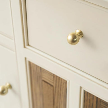 BEILEIOU Brushed Gold Cabinet Knobs Classic Vintage Retro Drawer Knobs Kitchen Cupboard Bathroom Dresser Cabinet Hardware Handles Zinc Alloy (5, Brushed Gold, Knob)