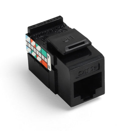 Leviton GigaMax 5E QuickPort Connector, Cat 5E, Black, 1 Pack, 5G108-RE5