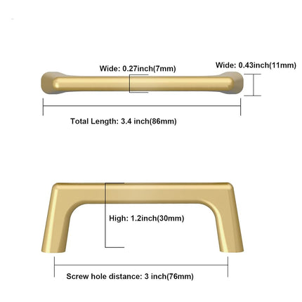 Asidrama 10 Pack 3 Inch(76mm) Gold Cabinet Pulls Cabinet Handles Cupboard Handles Kitchen Cabinet Hardware for Cupboard Drawer Pulls