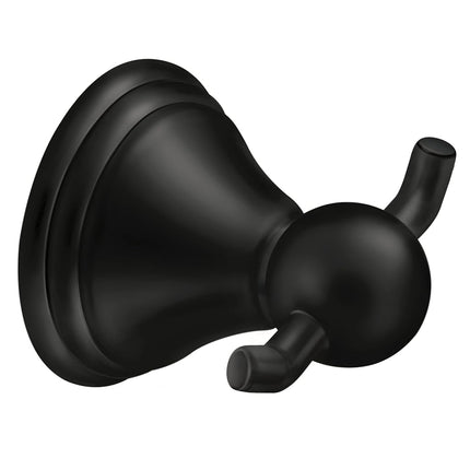Moen DN8403BL Preston Crochet double pour peignoir, noir mat