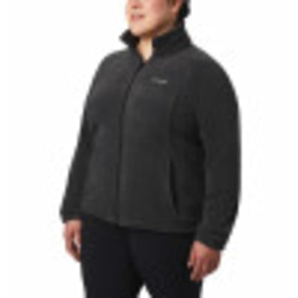 Columbia Women's Benton Springs Full Zip Fleece Jacket, Charcoal Heather, 1X