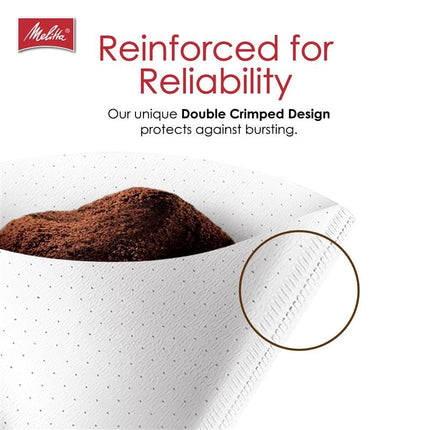 Melitta 4 Cone Coffee Filters, White, 100 Count (Pack of 6), 600 Total Filters - Packaging May Vary