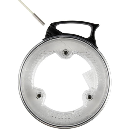 Klein Tools 50550 Guía pasacables que brilla en la oscuridad de 20 pies (6,1 m), fibra de vidrio con punta de nailon y conector de acero inoxidable para varillas jalacables