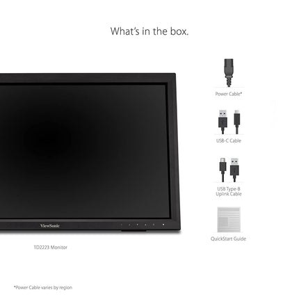 ViewSonic TD2223 24-inch 1080p HD IPS 10-Point Touch Monitor with Scratch-Resistant Screen, Stylus Compatible, Dual Integrated Speakers, HDMI, VGA, DVI, Adjustable Tilt, Black