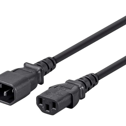 Monoprice 3ft 18AWG Power Extension Cord Cable w/ 3 Conductor PC/Mon, 13A (IEC-320-C14 to IEC-320-C13)