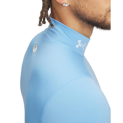 Under Armour Men's ColdGear Compression Mock, (475) Carolina Blue / White / White, Medium