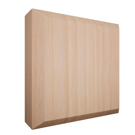 3 3/4"W x 3 3/4"H x 1 1/8"P Americraft Solid Hardwood Stain Grade Standard Smooth Rosette with Beveled Edge, Cherry