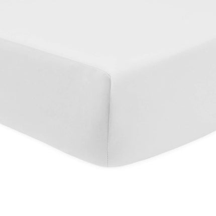 Sábana bajera de percal 100% algodón natural American Baby Company para cuna estándar y colchones para niños pequeños, color blanco nieve, suave y transpirable, para niños y niñas