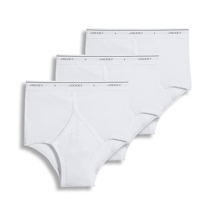 Slip classique taille haute Jockey pour hommes - Lot de 3 - Blanc - 42