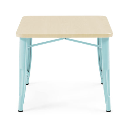 Mesa de juego para niños Delta Children Bistro - Ideal para manualidades, la hora de la merienda, la educación en casa, los deberes y más, metal aguamarina/abedul natural