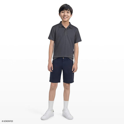 Short performant stretch à devant plat pour uniforme scolaire IZOD garçon, Marine, 20 Fort
