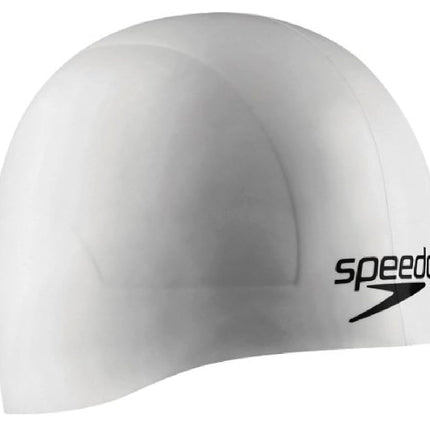 Speedo Silicone Aqua V Swim Cap, White, Large