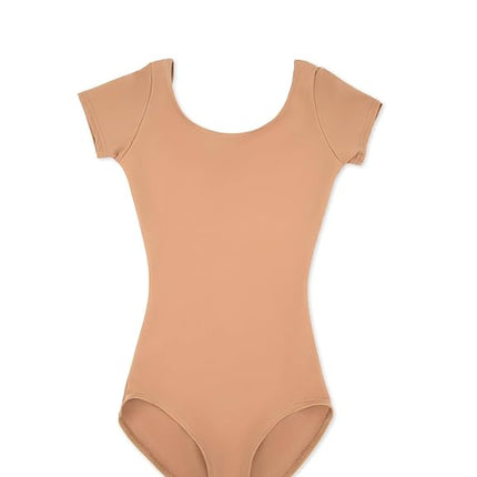 Capezio Women's Short Sleeve Leotard, Light Suntan