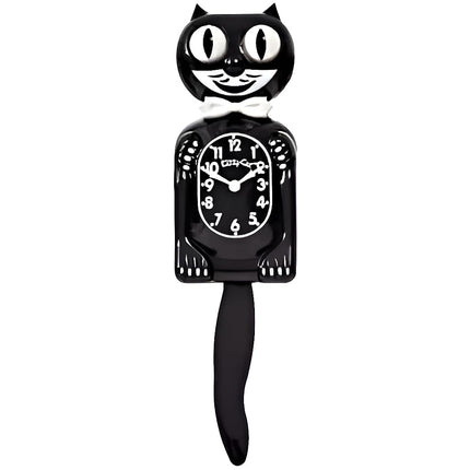 Petite horloge chaton noire classique (pile incluse)