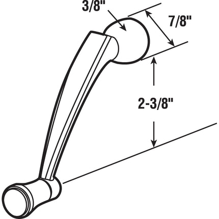 Prime-Line Products H 3957 Window Crank Handle, 3/8-Inch Bore, White, Pella