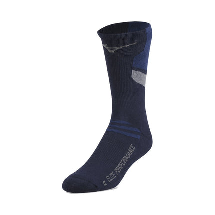 Chaussettes d'équipage Runbird de volleyball unisexe Mizuno, bleu marine, S (Paquet de 2)