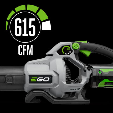 EGO Power+ LB6151 615 CFM Variable-Speed 56-Volt Lithium-ion Cordless Leaf Blower with 2.5Ah Battery and Charger, Black