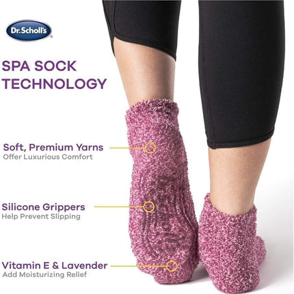 Dr. Scholl's womens Spa Socks (2pk), Pink, Shoe Size: 2-8 UK