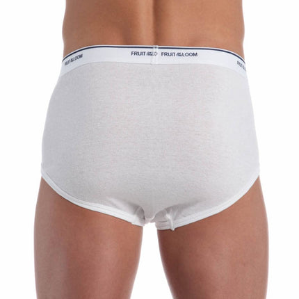 Fruit of the Loom Men's Basic White Brief Multipack, White, M